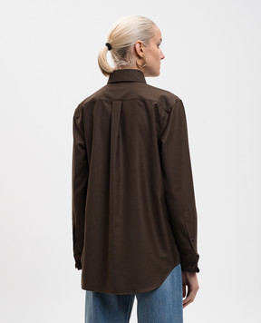 Loro Piana Коричневая рубашка из шерсти Теа FAQ1280
