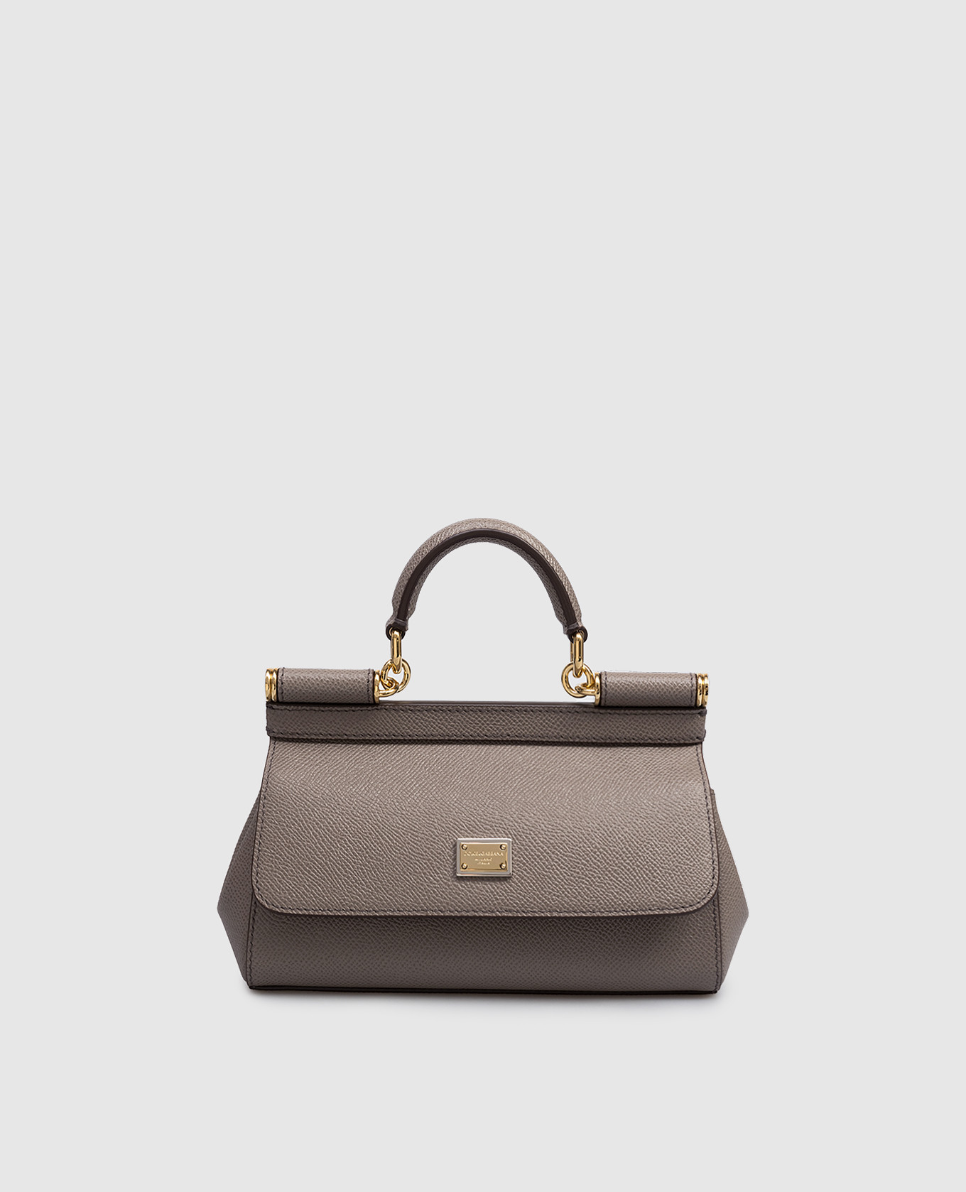 Серая кожаная сумка-мини Sicily