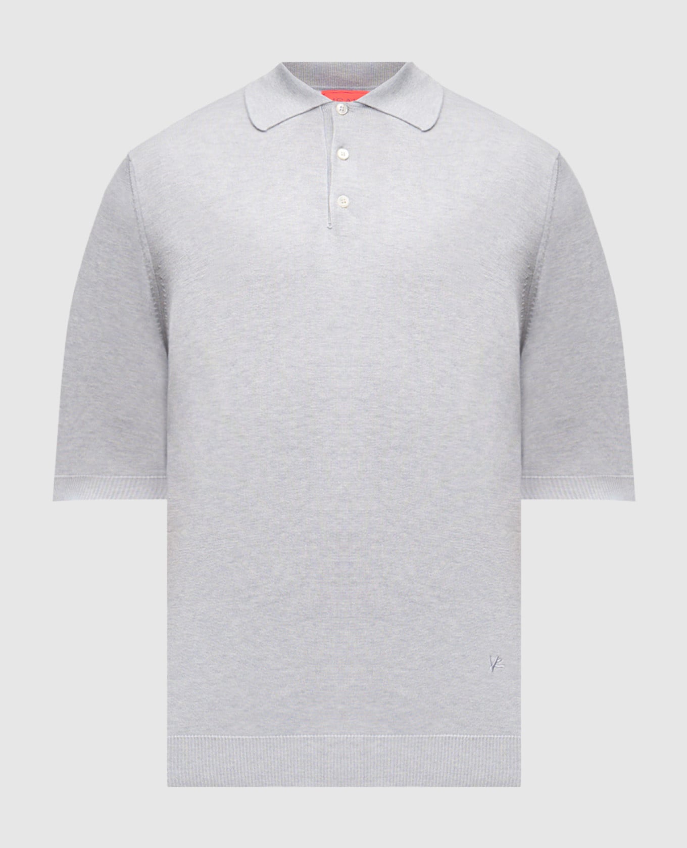 Серое поло из шелка