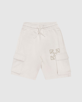 Off-White Дитячі бежеві шорти-карго 44BCI005S26F001