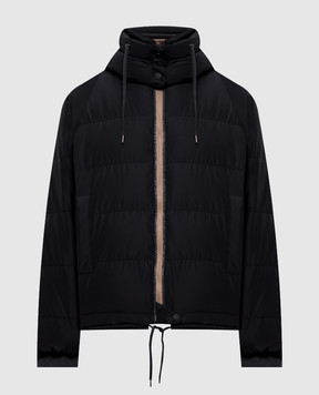 Brunello Cucinelli Чорний пуховик з ланцюжком моніль MH5257216