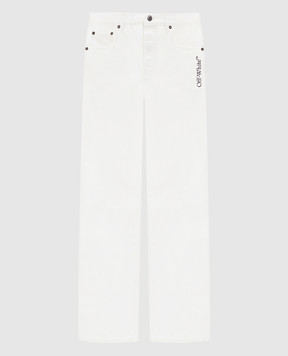 Off-White Белые джинсы с эмблемой Half Arrow 44XCE04JS26F001