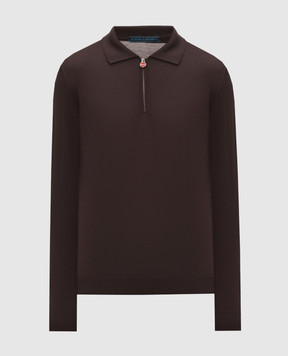 Kiton Коричневое поло из шерсти UMK0493