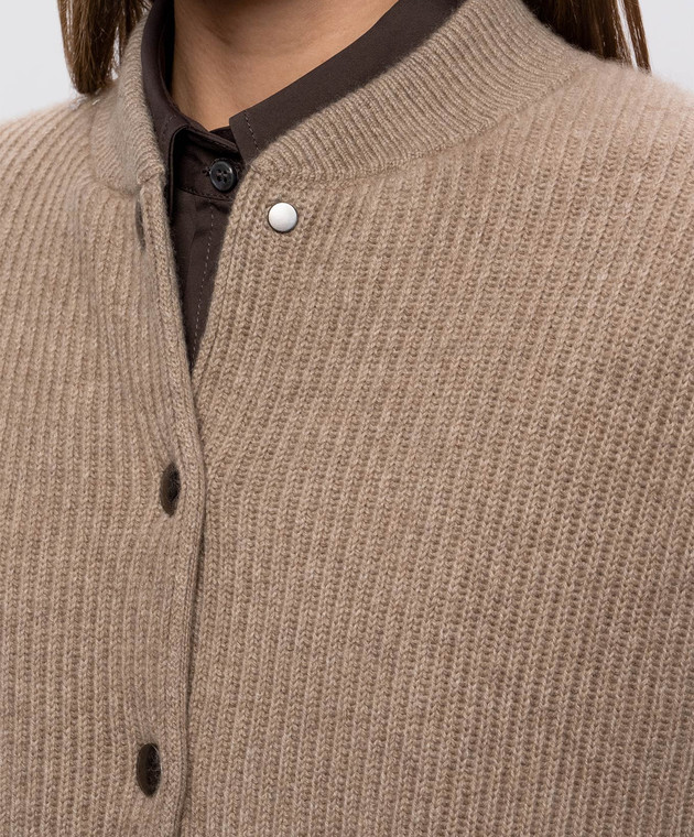 Brunello Cucinelli Бежевий бомбер з кашеміру M12719906P зображення 5