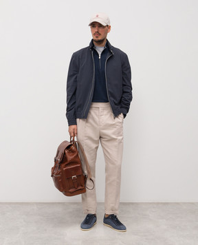 Brunello Cucinelli Синій джемпер з кашеміром MIS806004