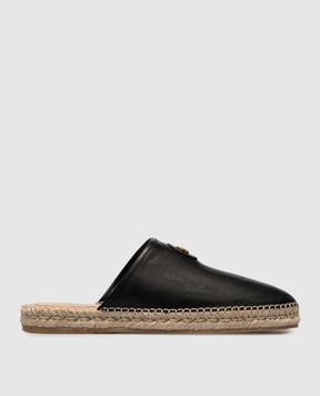 Valentino Чорні шкіряні мюлі з логотипом 8Y2S0M69UDX