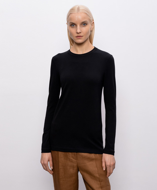 Brunello Cucinelli Черный лонгслив с цепочкой мониль MPT18B0107 изображение 3