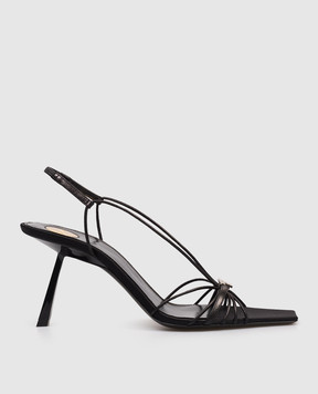 Saint Laurent Чорні шкіряні босоніжки JERRY 858832AAF2T