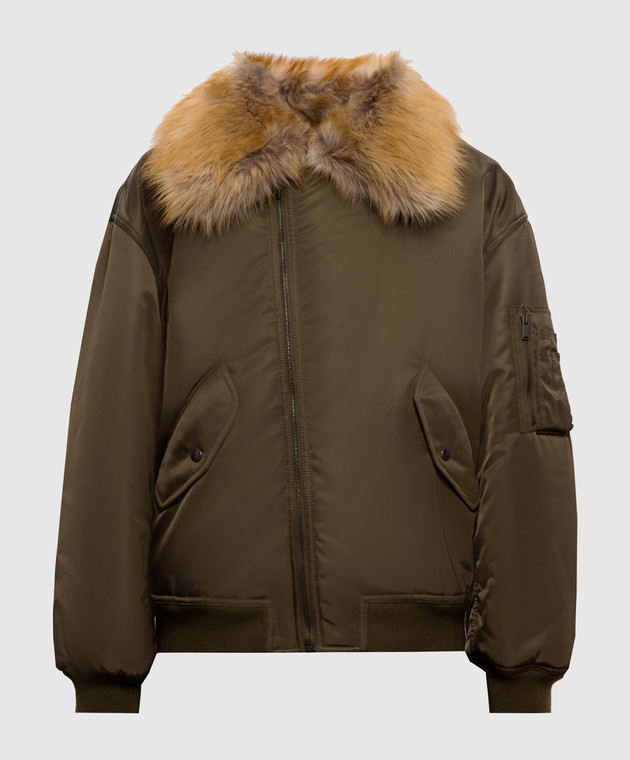 Saint Laurent Зеленый бомбер с воротником A00300YZ9HT