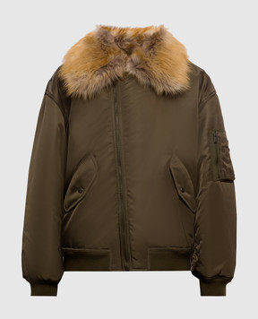 Saint Laurent Зелений бомбер з коміром A00300YZ9HT