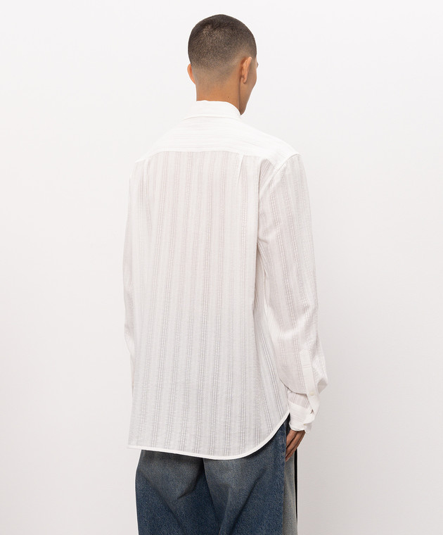 Ann Demeulemeester Біла сорочка Andre у візерунок B0010522FA752 зображення 4