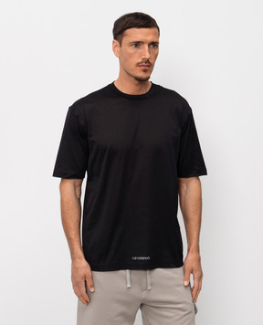 C.P. Company Чорна футболка з принтом логотипа MTS243A110666W