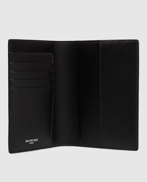 Balenciaga Черная кожаная обложка для паспорта с логотипом 7877422AB45