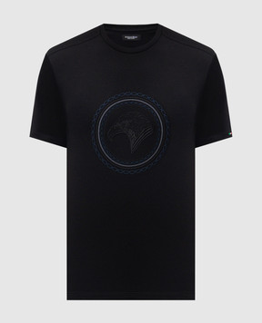 Stefano Ricci Чорна футболка з вишивкою емблеми MNH6205260803