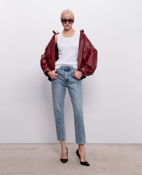 Balmain Белая майка в рубчик GF0EB075BD10