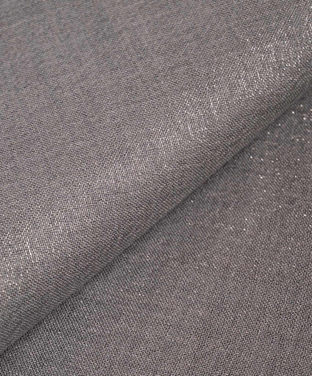 Brunello Cucinelli Сірий палантин з кашеміром та шовком з люрексом MSCDAR097P зображення 3