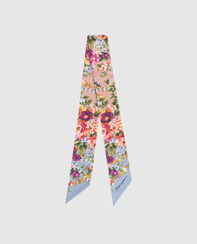 Dolce&Gabbana Рожева стрічка твіллі із шовку в принт FS215AGDDLG