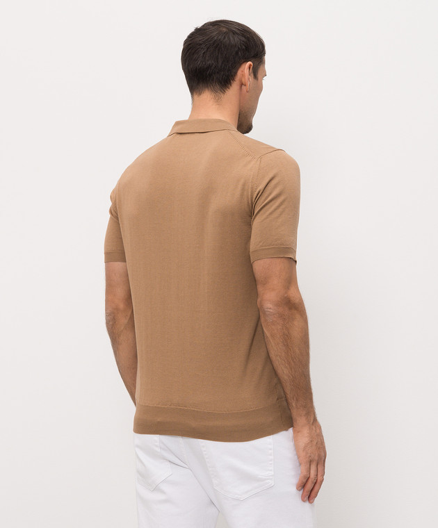Cashmere&Whiskey Коричневое поло с шелком FS05 изображение 4