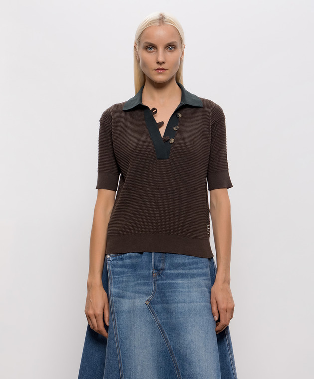 JW Anderson Поло цвета хаки KW1569YN0535 изображение 3
