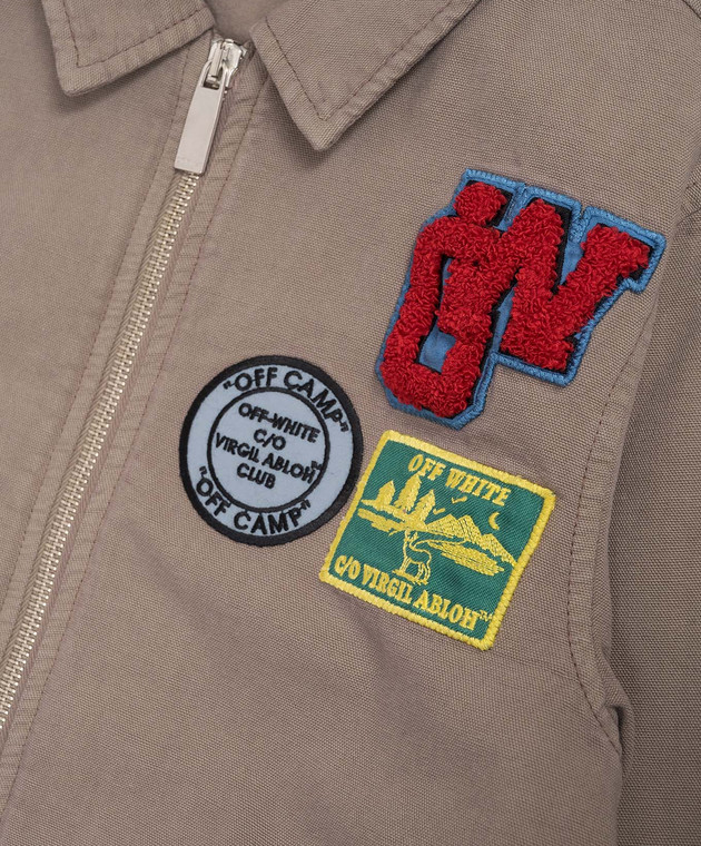 Off-White Дитяча коричнева куртка з нашивкою логотипа 44BEA024S26F001 зображення 3