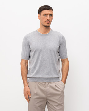 Brunello Cucinelli Сіра меланжева футболка M29805200