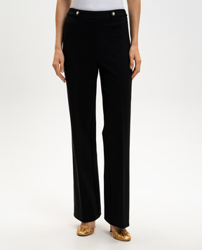 Twinset Черные брюки клеш с логотипом 261TP2144