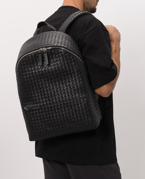 Bottega Veneta Черный кожаный рюкзак Intrecciato 876359V4RT3
