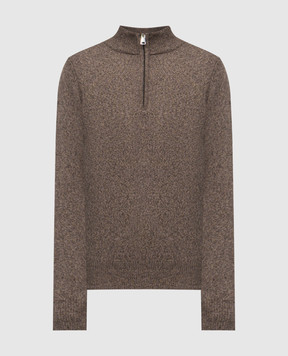 Cashmere&Whiskey Коричневый свитер из шерсти мериноса 50707