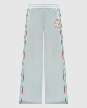 Off-White Голубые спортивные брюки с принтом логотипа 2CJ008S26JER001