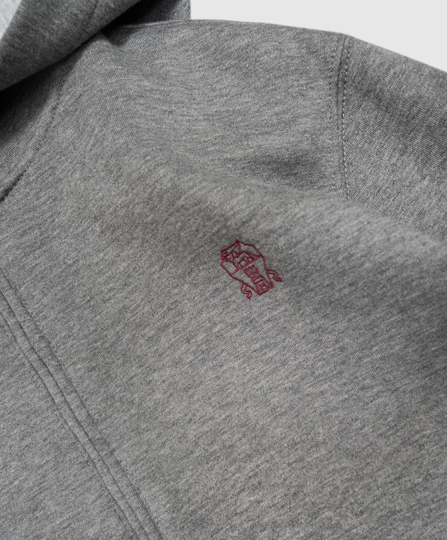 Brunello Cucinelli Детская серая спортивная куртка BM831E517C изображение 3