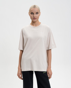 Off-White Бежевая футболка Half Arrow 2AA13FS26JER001