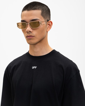 Off-White Золотые солнцезащитные очки Allen OW1027767460
