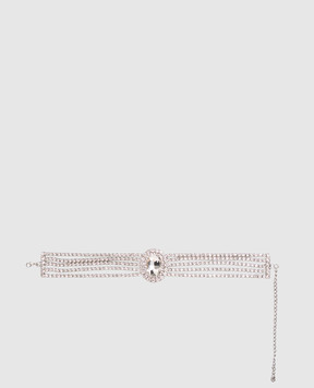 Nissa Сріблясте кольє-чокер з кристалами EXCOL17