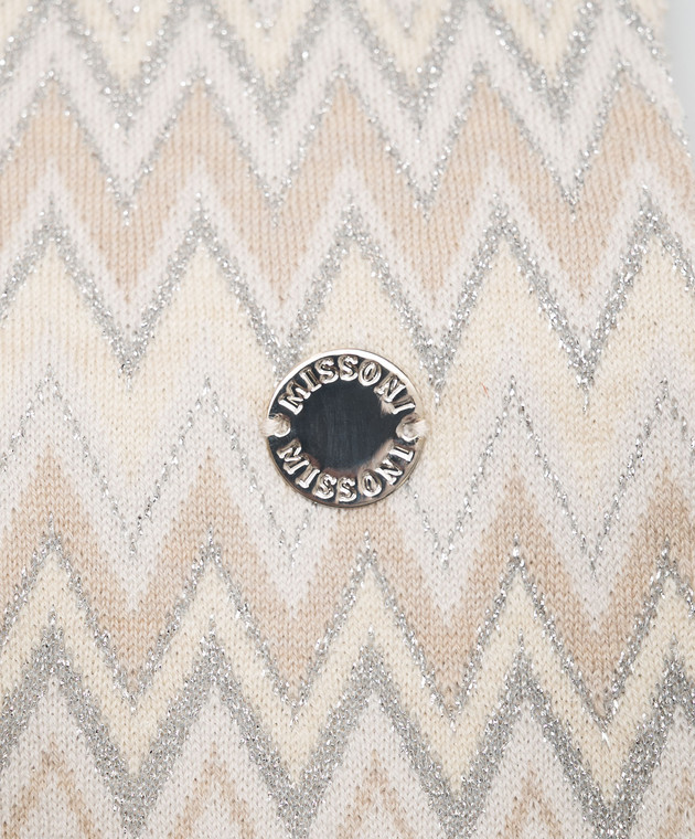 Missoni Детский бежевый шарф с шерстью в узор MZ0B43W0028 изображение 2
