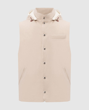Brunello Cucinelli Бежевый пуховый жилет из шерсти MM4701775
