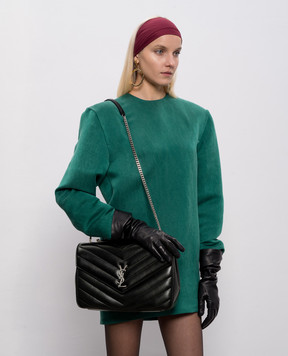 Saint Laurent Черная кожаная сумка LOULOU 803541AAE4Y