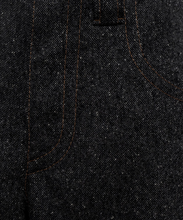Brunello Cucinelli Сірі штани з вовною з відворотами MD002P9353 зображення 5