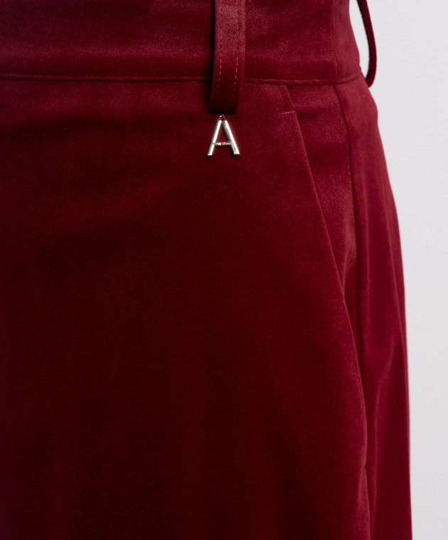 Twinset Бордовые велюровые брюки-клеш 262AP2271 изображение 5