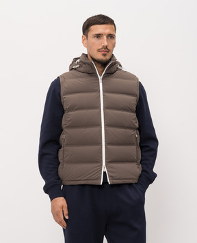 Brunello Cucinelli Коричневый пуховой жилет MM4911995
