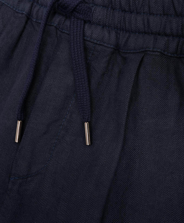 Brunello Cucinelli Дитячі сині шорти з льону B243DP902B зображення 3