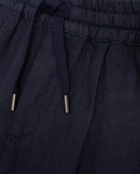 Brunello Cucinelli Детские синие шорты из льна B243DP902B