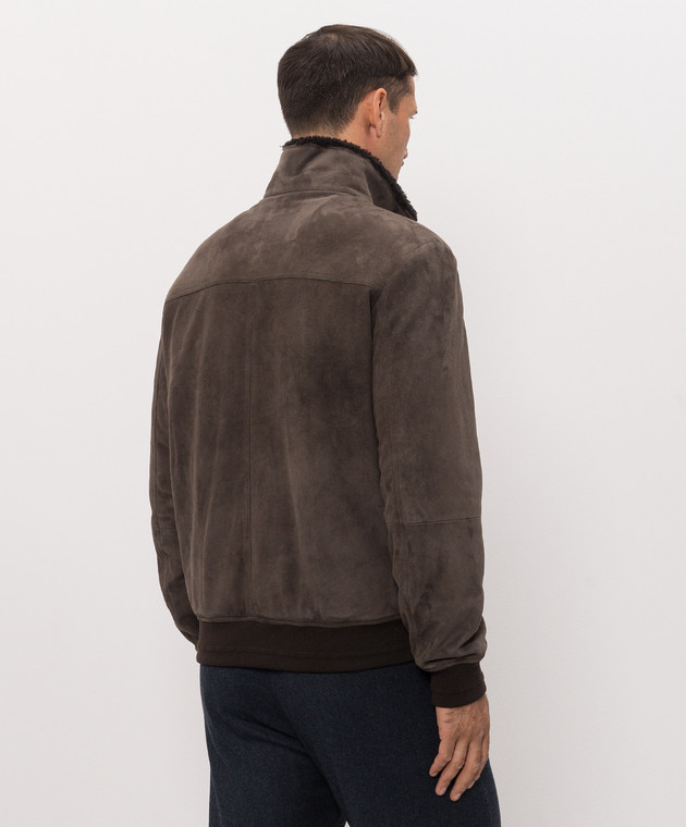 Canali Коричневая замшевая куртка LE00298O70509 изображение 4