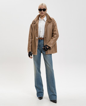 Babe Pay Pls Коричнева двостороння дублянка 2323PRADO