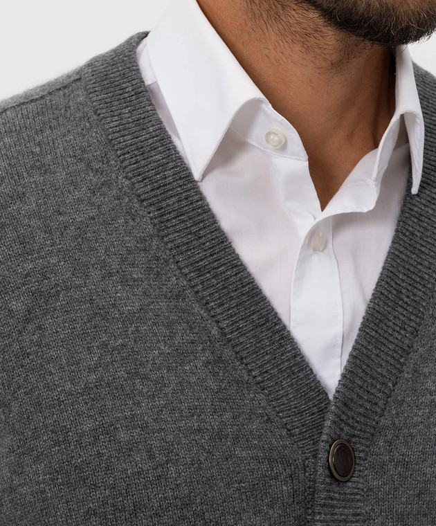 Brunello Cucinelli Серый кардиган из кашемира M22709806 изображение 5