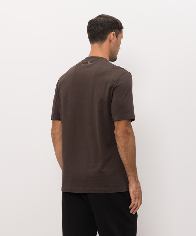 Brunello Cucinelli Футболка коричневого цвета с вышивкой M0B138518 изображение 3