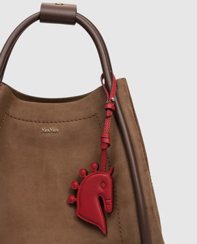 Max Mara Красный кожаный брелок MXALACCA в виде лошади MXALACCA