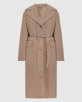 Ermanno Scervino Бежеве пальто з вовни D496D327CCZBG