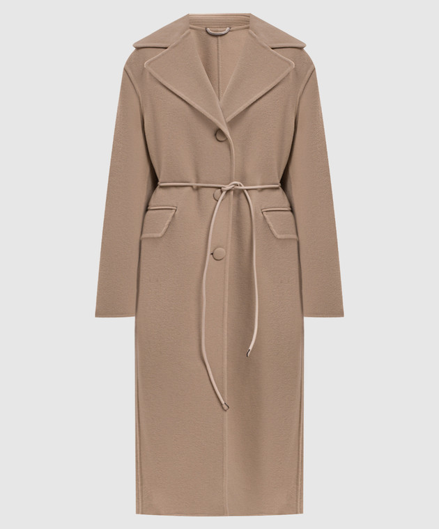 Ermanno Scervino Бежевое пальто из шерсти D496D327CCZBG