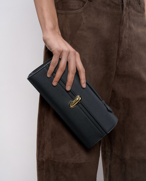 Savette Черный кожаный клатч Symmetry H01426