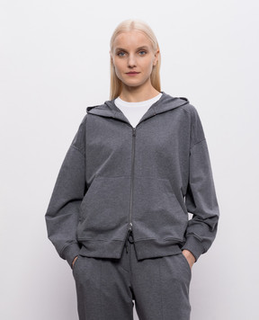 Brunello Cucinelli Серая спортивная куртка с цепочкой мониль MP827FB706